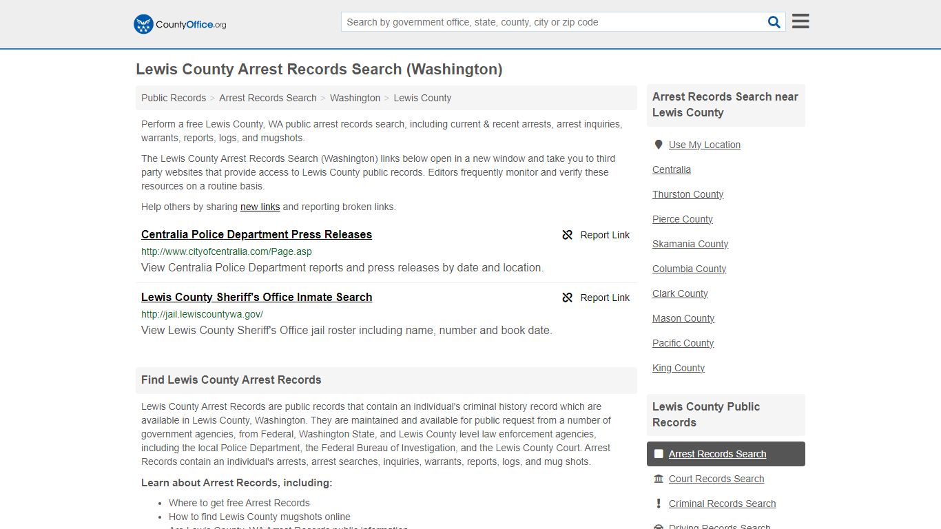 Arrest Records Search - Lewis County, WA (Arrests & Mugshots)