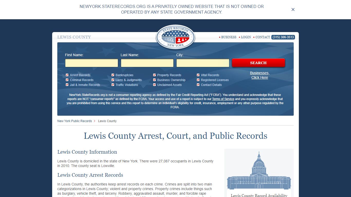 Lewis County Arrest, Court, and Public Records