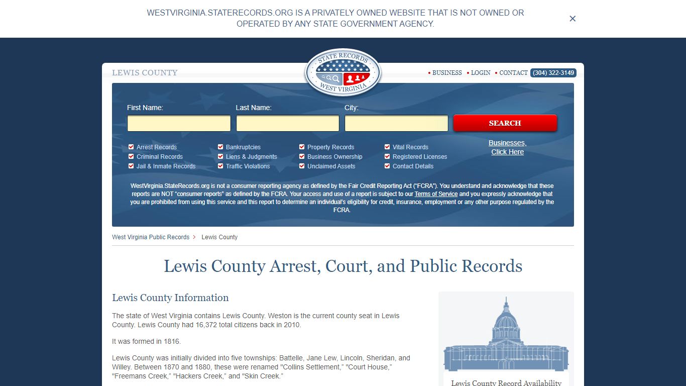 Lewis County Arrest, Court, and Public Records